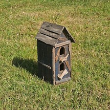 Rustic Handmade Hanging Birdhouse with Weathered Metal Roof — listing 2