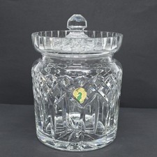 Antique Cut Crystal & Silver-Plate Hinged Lidded Sugar Casket / Biscuit Box with Swing Handle — listing 6
