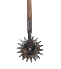 Antique Wooden Single-Wheel Push Plow / Garden Cultivator — listing 6