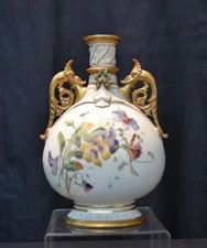 Royal Worcester Hand-Painted Bird Porcelain Table Lighter with Silver-Plate Collar, listing 2