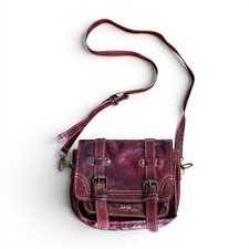 Bed Stu Leather Patchwork Small Crossbody Purse in Orange & White — listing 5
