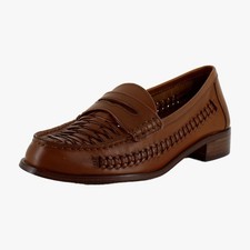 Vince Camuto Men's Black Leather Woven Strap Penny Loafers — listing 2