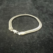 Sterling Silver Multi-Strand Woven Foxtail Bracelet with Filigree Station Links, 7.5", listing 6