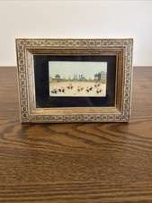 Persian Hand-Painted Polo Match Miniature Painting in Khatam Micro-Mosaic Frame — listing 6