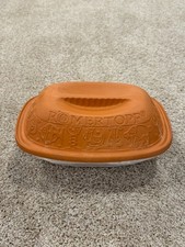 Vintage Terra Cotta Covered Clay Baker / Bread Dome with Wheat Motif Lid — listing 3