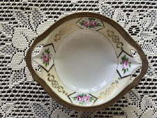 Hand Painted Nippon Porcelain Handled Bowl with Pink Roses — listing 6