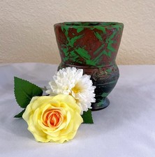 Weller Pottery Greora Vase 9 inch, Red Green Textured Volcanic Glaze — listing 6