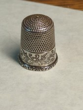 Antique Simons Brothers Sterling Silver Thimble, Patented Dec 3 1889, Size 9 — listing 3