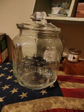 Planters Peanuts Embossed Glass Countertop Display Jar with Peanut Finial Lid — listing 3