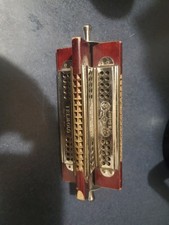 Vintage Tremolo Harmonica with Engraved Cover Plates in Fitted Red Case — listing 6