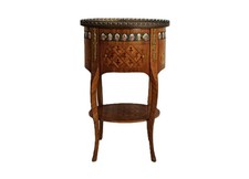 Italian Neoclassical Maggiolini-Style Marquetry Inlaid Six-Drawer Double Dresser with Tapered Legs