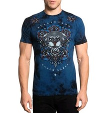 Affliction Live Fast Motorcycle Graphic T-Shirt, Red Acid Wash, Front & Back Print — listing 4