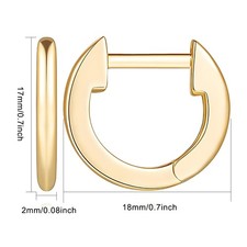 14K Yellow Gold Octagonal Hoop Earrings with Diamond-Cut Pattern, 2.5 Grams, listing 3