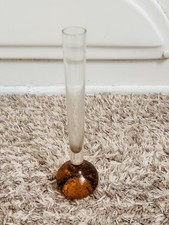 Amber Diamond-Optic Pressed Glass Bud Vase / Decorative Bottle, 3 inch, Mold #3 — listing 3