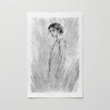 Original Charcoal/Graphite Figure Drawing, Hand-Signed and Dated 1976