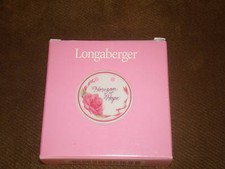 Longaberger Pottery Heart-Shaped 'Horizon of Hope' Tie-On / Ornament with Rose Motif — listing 4