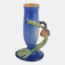 Roseville Pottery Pine Cone Blue Two-Handled Vase — listing 6