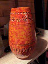Bitossi Italian Ceramic Cylinder Vase in Retro Orange, Aldo Londi Design Marked 'Italy' with a number — listing 2