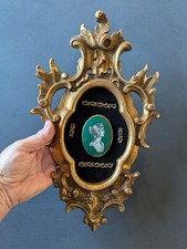 Pair of Vintage Italian Florentine Porcelain Cameo Wall Plaques