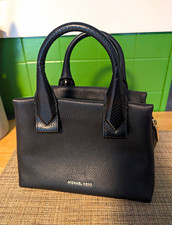 Black Pebbled Leather Top-Handle Satchel Handbag, Unbranded — listing 5