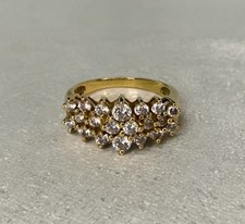 Adjustable Gold-Tone Cluster Statement Ring with Beaded Domed Top — listing 2
