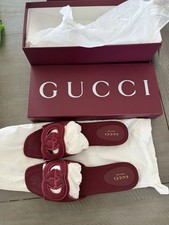 Gucci GG Monogram Slide Sandal with Embossed Guccissima Leather Strap