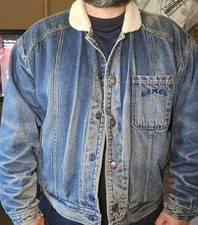 Camel Cigarettes Light Blue Denim Jean Jacket with Sherpa Shearling Lining, Men's XL — listing 5