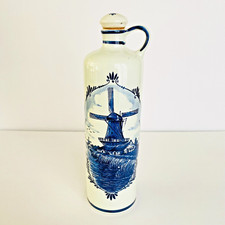 Bols Delft Blue Ceramic Liquor Bottle with Windmill Motif, Made in Holland, 28cm — listing 3