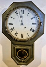 Seth Thomas Reproduction Schoolhouse Regulator Wall Clock, Black Frame — listing 3