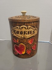 Figural Apple-Shaped Covered Ceramic Cookie Jar / Canister with Green Leaf Finial — listing 4