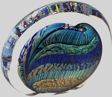 Rollin Karg Signed Dichroic Art Glass Disc Sculpture, 2006 — listing 2