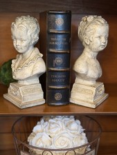 Alexander Backer Co. Mid-Century Egyptian Revival Female Head Bookends, Pair — listing 3
