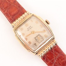 Vintage Elgin De Luxe Men's Wristwatch 10K Gold Filled Square Case 17 Jewels — listing 2