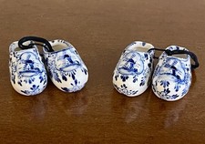 Pair of Delft Blue Hand-Painted Miniature Ceramic Clogs (Dutch Wooden Shoe Form) — listing 2