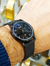 HMT Quartz Men's Wristwatch with Black Dial, Twin Subdials & Stainless Steel Bracelet — listing 6