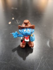 Cowboy Smurf PVC Figurine with Brown Hat, Red Bandana & Boots — listing 6
