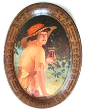 Coca-Cola 'Elaine' Girl Long Rectangular Tin Serving Tray, 1916 Design (Likely 1970s Reproduction) — listing 6