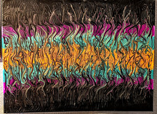 Abstract Mixed-Media Painting on Canvas with Gold, Purple & Metallic Glitter — listing 6