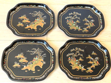 Vintage Chinoiserie Snack Set - Oval Plate with Matching Teacup, Brown Floral & Greek Key Pattern — listing 3
