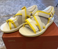 Camper Women's Yellow Leather Strappy Slingback Sandals — listing 4