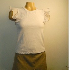 Zara Black Ruffle Puff-Sleeve Knit Top, Size L — listing 3