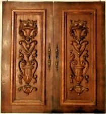 Antique 4-Panel Wood Interior Door with White Porcelain Knob, Chippy Paint, listing 6