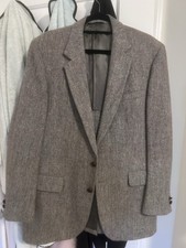 Vintage Harris Tweed Brown Wool Sport Coat, Tailored by Nudelman Bros, Two-Button Blazer
