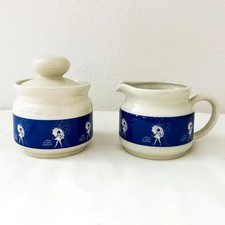 Morton Salt "When It Rains It Pours" Advertising Sugar Bowl and Creamer Set — listing 2