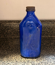 Vintage Cobalt Blue Glass Milk of Magnesia / Medicine Bottle by Owens-Illinois