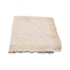Louis Vuitton Monogram Shine Shawl Brown/Beige Silk Wool — listing 6