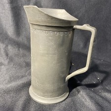 Antique Pewter Pear-Shaped Pitcher / Creamer with Pedestal Foot, listing 3