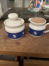 Morton Salt "When It Rains It Pours" Advertising Sugar Bowl and Creamer Set — listing 4