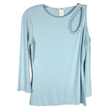 Cache Black Silk-Blend Cutout Long Sleeve Knit Top — listing 4