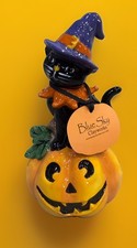 Blue Sky Clayworks Hand-Painted Ceramic Cat Face Lidded Treat Jar / Canister — listing 4